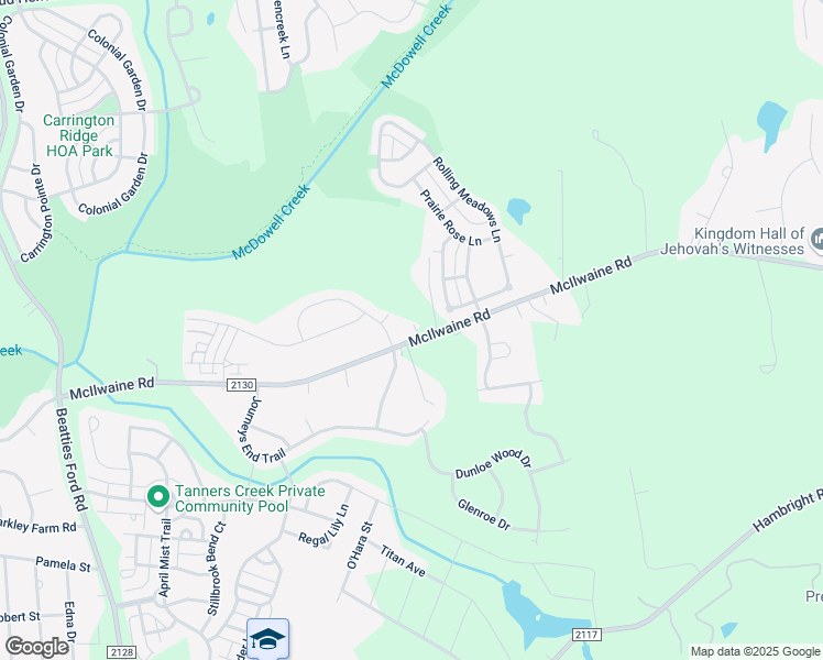 map of restaurants, bars, coffee shops, grocery stores, and more near 7515 McIlwaine Road in Huntersville