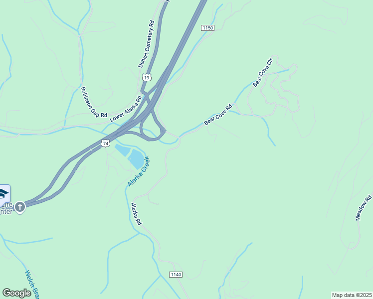 map of restaurants, bars, coffee shops, grocery stores, and more near 325 Alarka Road in Bryson City