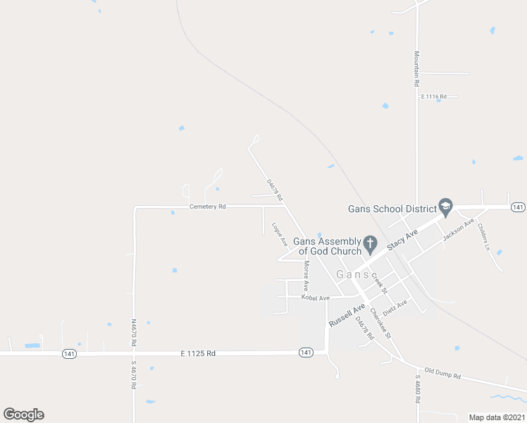 map of restaurants, bars, coffee shops, grocery stores, and more near 600 Southerland Road in Gans