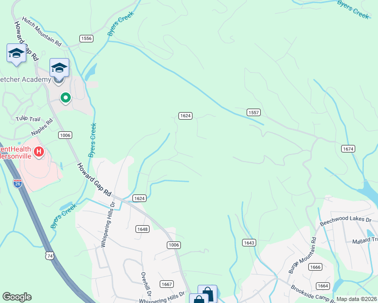 map of restaurants, bars, coffee shops, grocery stores, and more near 19 Empress Lane in Hendersonville