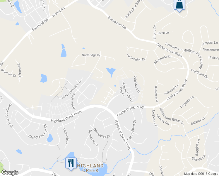 map of restaurants, bars, coffee shops, grocery stores, and more near 7380 Sweet Clover Drive in Charlotte