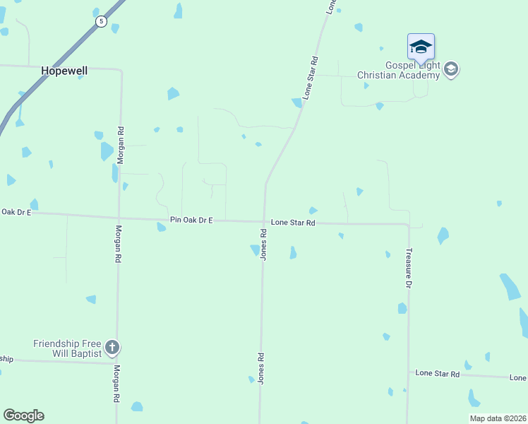 map of restaurants, bars, coffee shops, grocery stores, and more near 750 Lone Star Road in Rose Bud