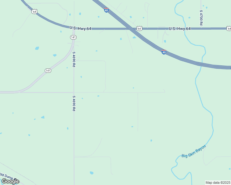 map of restaurants, bars, coffee shops, grocery stores, and more near E1120 Road in Muldrow