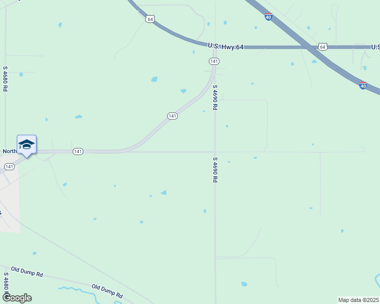 map of restaurants, bars, coffee shops, grocery stores, and more near E1120 Rd in Muldrow