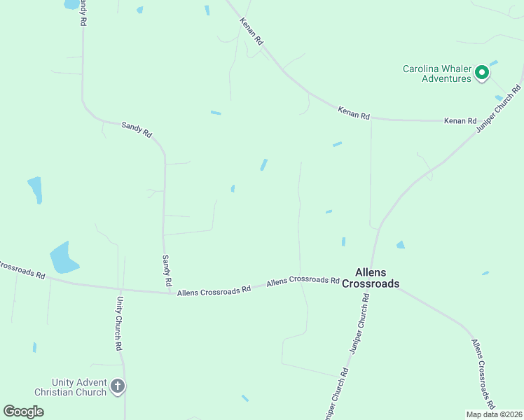 map of restaurants, bars, coffee shops, grocery stores, and more near 1582 Allens Crossroads Road in Four Oaks