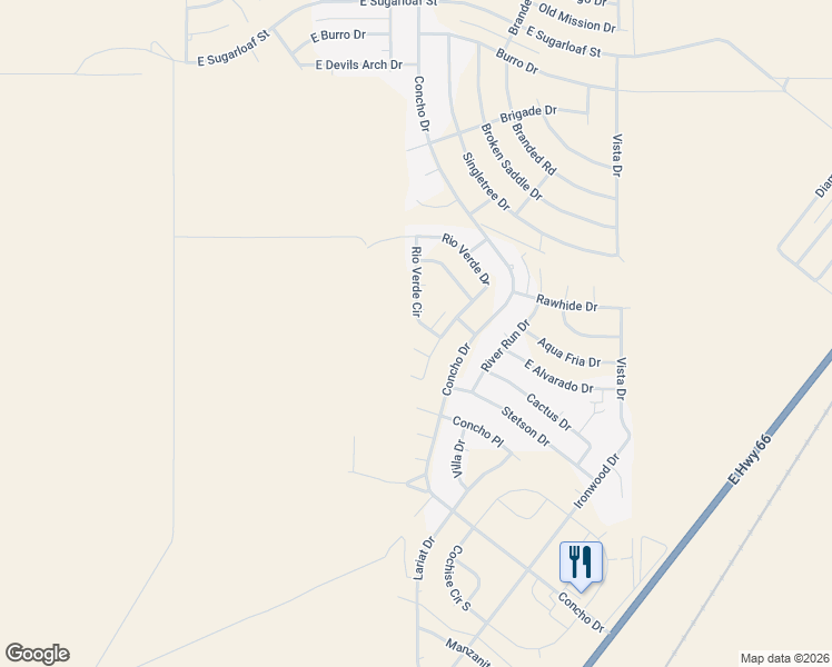 map of restaurants, bars, coffee shops, grocery stores, and more near 9251 Rio Verde Circle in Kingman