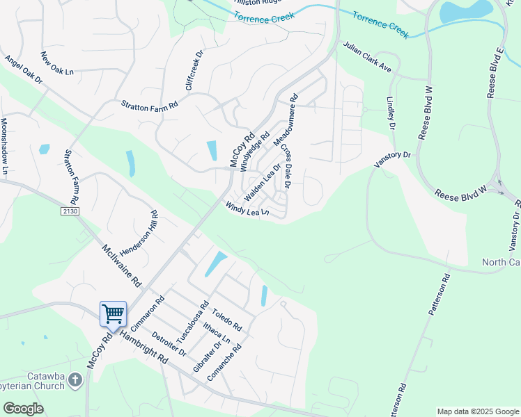 map of restaurants, bars, coffee shops, grocery stores, and more near 12304 Cross Meadow Road in Huntersville