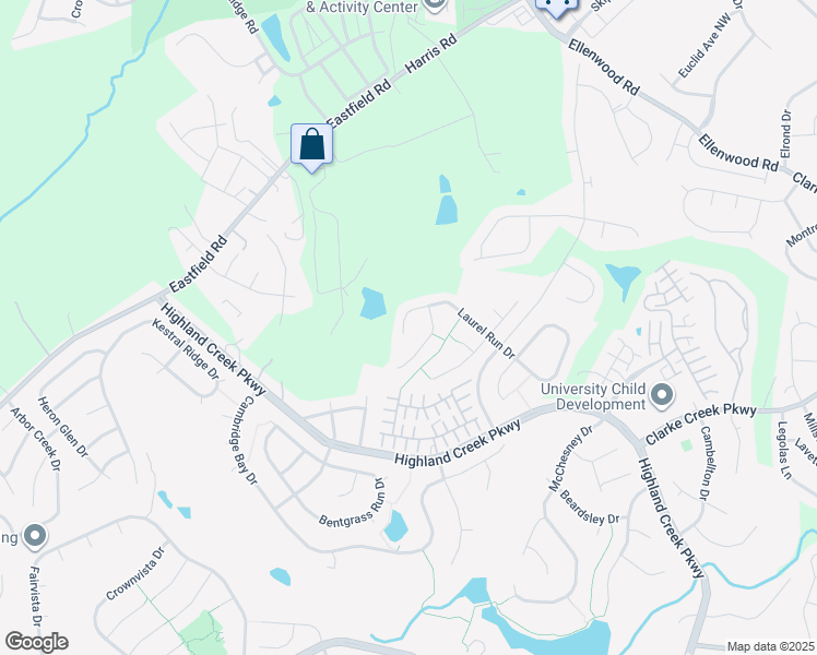 map of restaurants, bars, coffee shops, grocery stores, and more near 8844 Laurel Run Drive in Charlotte