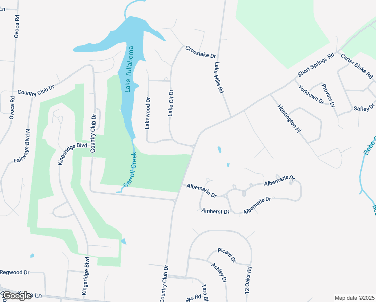 map of restaurants, bars, coffee shops, grocery stores, and more near 101 Lake Circle Drive in Tullahoma