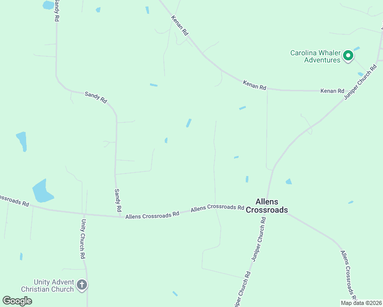 map of restaurants, bars, coffee shops, grocery stores, and more near 1582 Allens Crossroads Road in Four Oaks