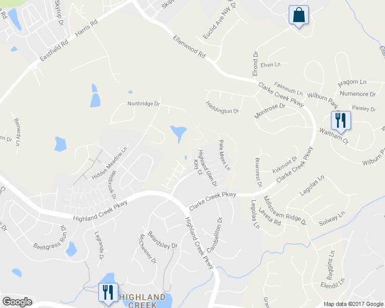 map of restaurants, bars, coffee shops, grocery stores, and more near 8533 Kilty Court in Charlotte
