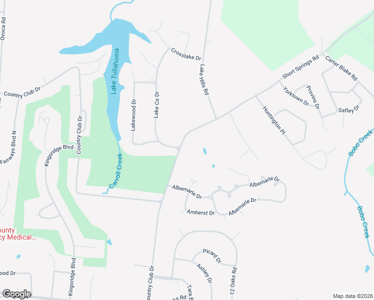 map of restaurants, bars, coffee shops, grocery stores, and more near 114 Short Springs Road in Tullahoma