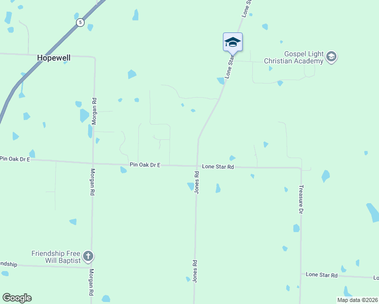 map of restaurants, bars, coffee shops, grocery stores, and more near 750 Lone Star Road in Rose Bud
