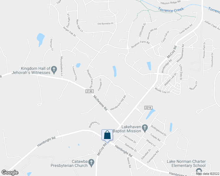 map of restaurants, bars, coffee shops, grocery stores, and more near 8618 Cedar Hollow Lane in Huntersville