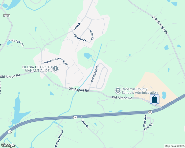 map of restaurants, bars, coffee shops, grocery stores, and more near 1641 Red Bird Circle Southeast in Concord