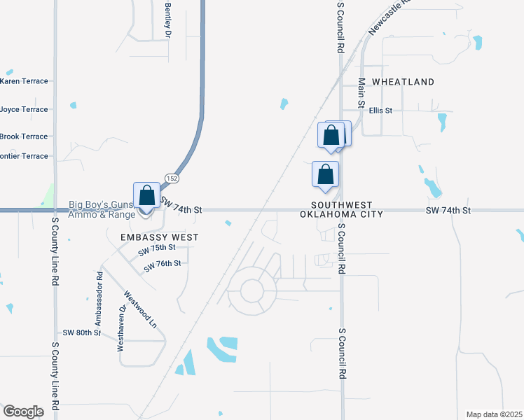 map of restaurants, bars, coffee shops, grocery stores, and more near 8300 Southwest 74th Street in Oklahoma City