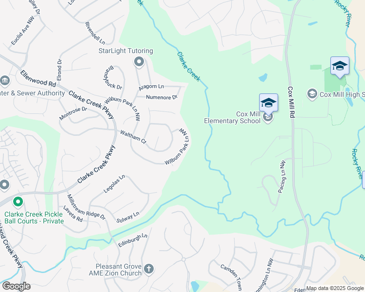 map of restaurants, bars, coffee shops, grocery stores, and more near 9709 Waltham Court in Charlotte