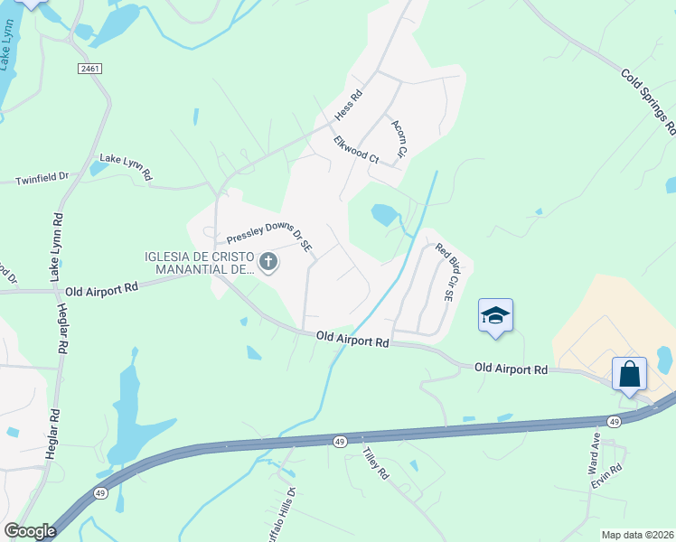 map of restaurants, bars, coffee shops, grocery stores, and more near 1639 Lemming Drive Southeast in Concord
