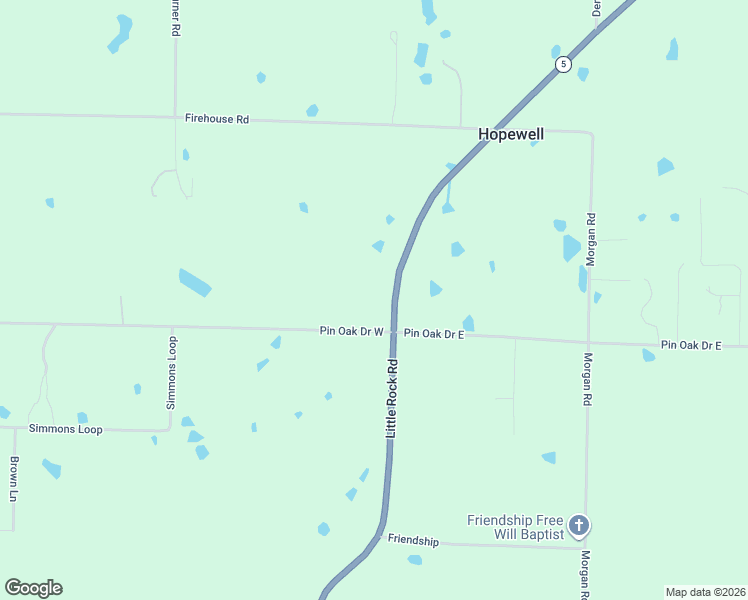 map of restaurants, bars, coffee shops, grocery stores, and more near 2900 Little Rock Road in Rose Bud