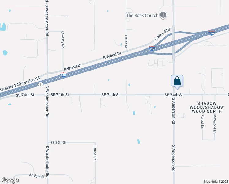 map of restaurants, bars, coffee shops, grocery stores, and more near 11833 Southeast 74th Street in Oklahoma City