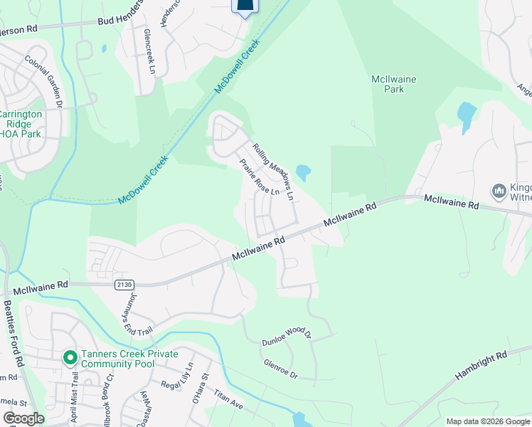 map of restaurants, bars, coffee shops, grocery stores, and more near 7713 Barefoot Lane in Huntersville