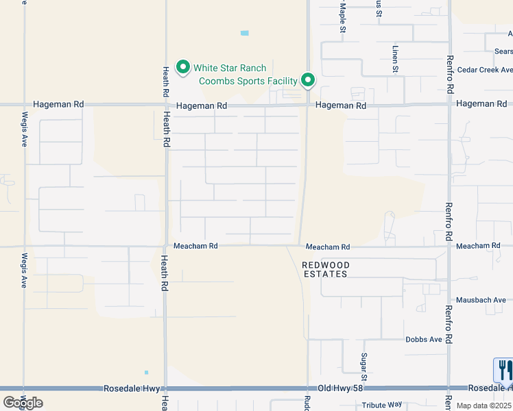 map of restaurants, bars, coffee shops, grocery stores, and more near 15527 Avanti Drive in Bakersfield