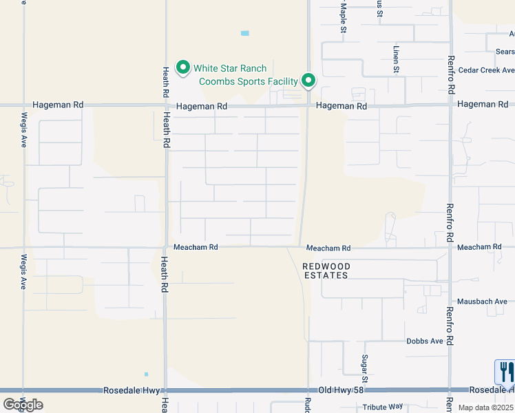 map of restaurants, bars, coffee shops, grocery stores, and more near 15527 Avanti Drive in Bakersfield