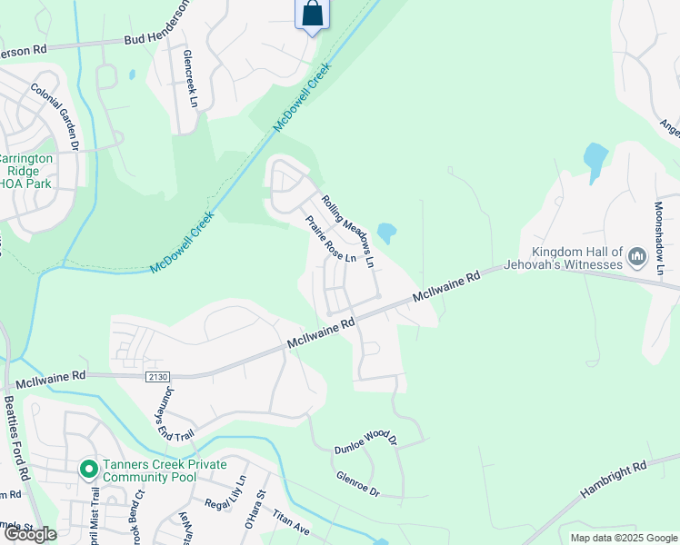 map of restaurants, bars, coffee shops, grocery stores, and more near 12915 Thistlebrook Lane in Huntersville