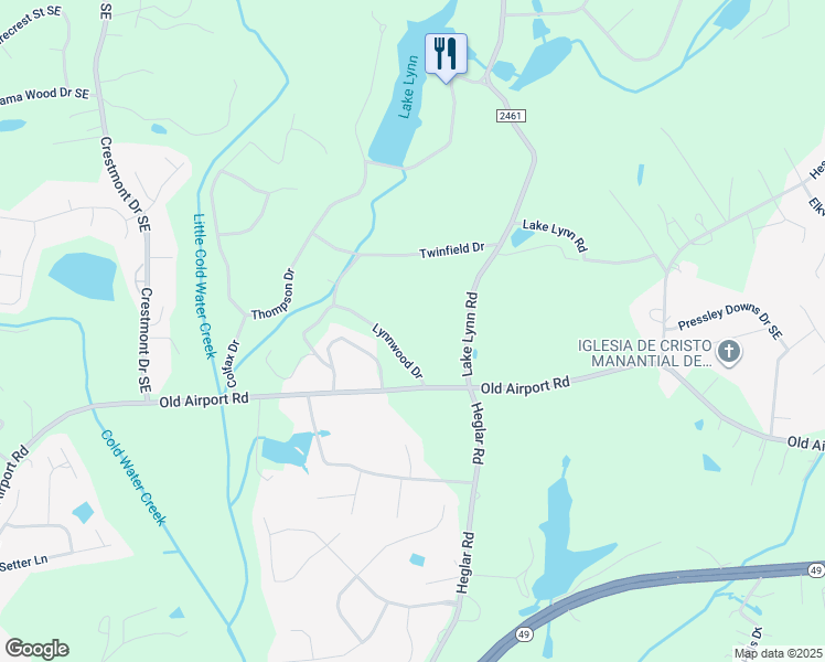 map of restaurants, bars, coffee shops, grocery stores, and more near 1801 Lynnwood Drive in Concord