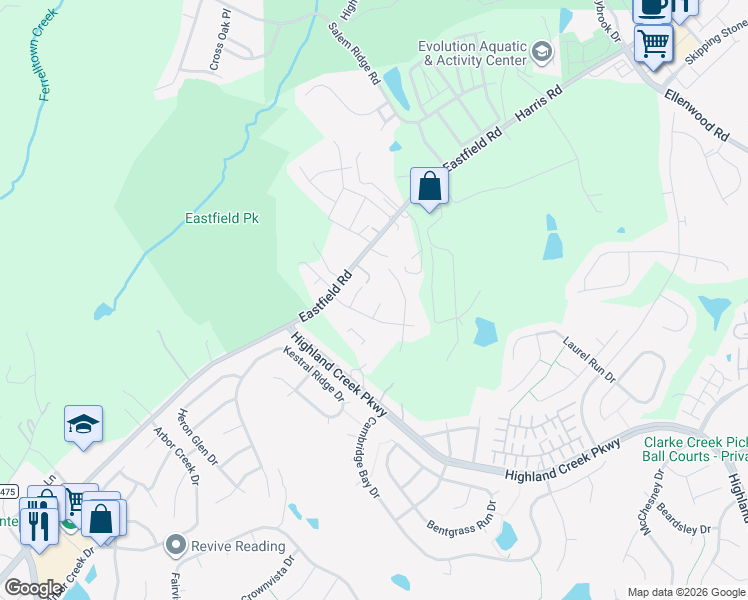 map of restaurants, bars, coffee shops, grocery stores, and more near 14017 Sobeck Lane in Charlotte