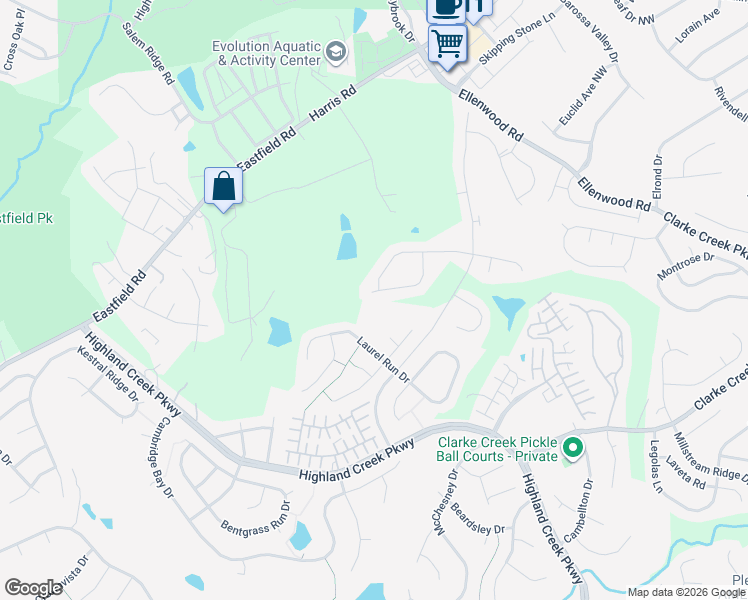 map of restaurants, bars, coffee shops, grocery stores, and more near 6310 Wyndham Hill Drive in Charlotte