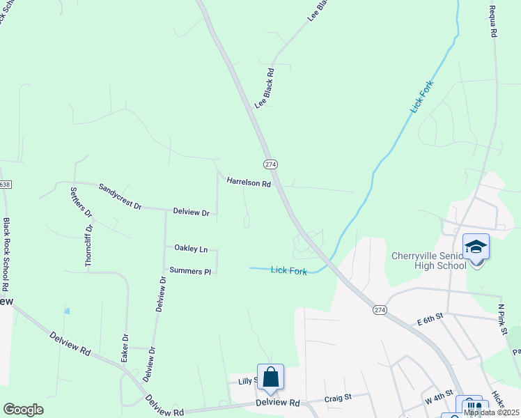 map of restaurants, bars, coffee shops, grocery stores, and more near 1030 Leisure Leigh Lane in Cherryville