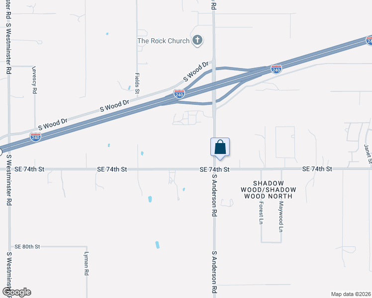 map of restaurants, bars, coffee shops, grocery stores, and more near 11835-11999 Southeast 74th Street in Oklahoma City