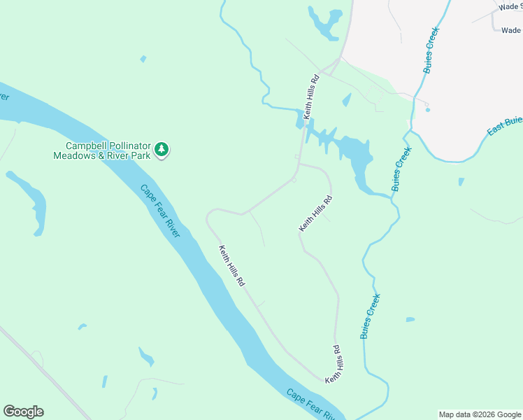 map of restaurants, bars, coffee shops, grocery stores, and more near 594 Keith Hills Road in Lillington