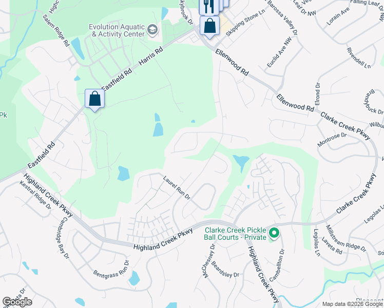 map of restaurants, bars, coffee shops, grocery stores, and more near 6351 Wyndham Hill Drive in Charlotte