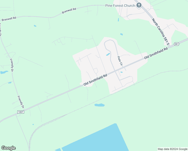 map of restaurants, bars, coffee shops, grocery stores, and more near 103 J J Lane in Goldsboro