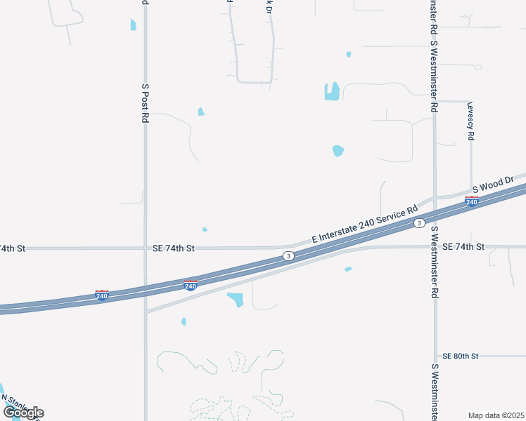 map of restaurants, bars, coffee shops, grocery stores, and more near 10415 Southeast 74th Street in Oklahoma City