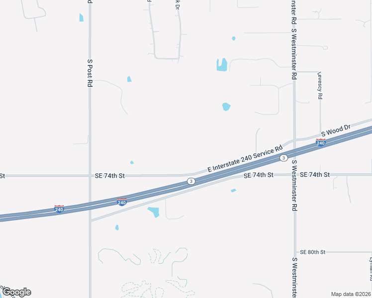 map of restaurants, bars, coffee shops, grocery stores, and more near 10415 Southeast 74th Street in Oklahoma City