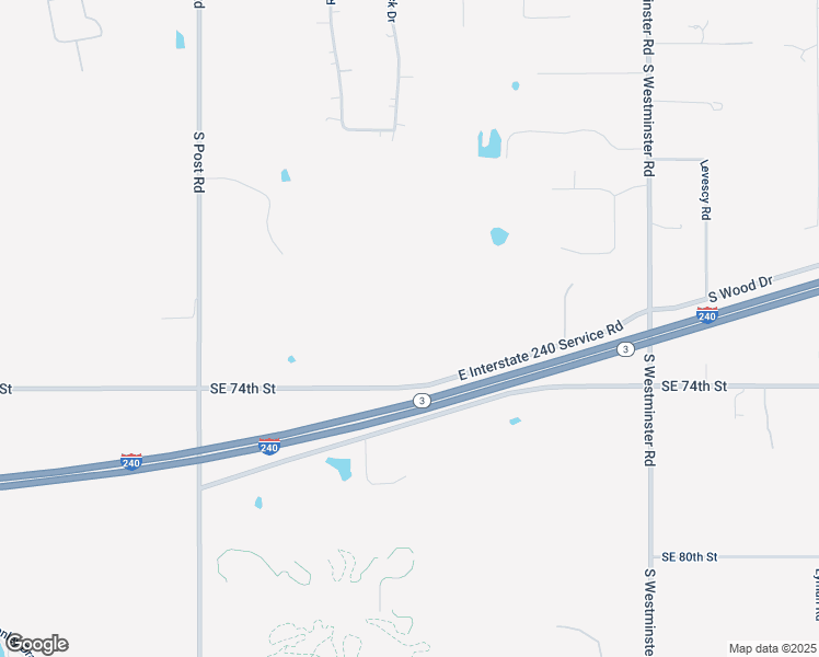 map of restaurants, bars, coffee shops, grocery stores, and more near 10415 Southeast 74th Street in Oklahoma City