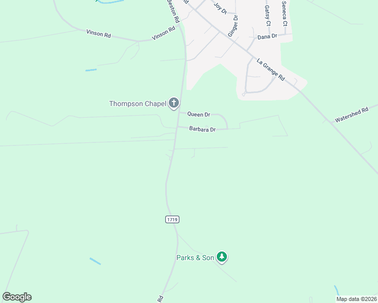 map of restaurants, bars, coffee shops, grocery stores, and more near 102 Sun Valley Drive in Goldsboro