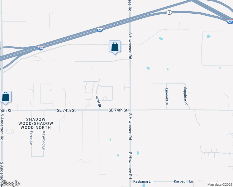 map of restaurants, bars, coffee shops, grocery stores, and more near 7210 South Bea Drive in Oklahoma City