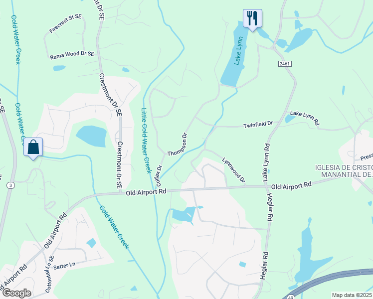 map of restaurants, bars, coffee shops, grocery stores, and more near 1628 Thompson Drive in Concord