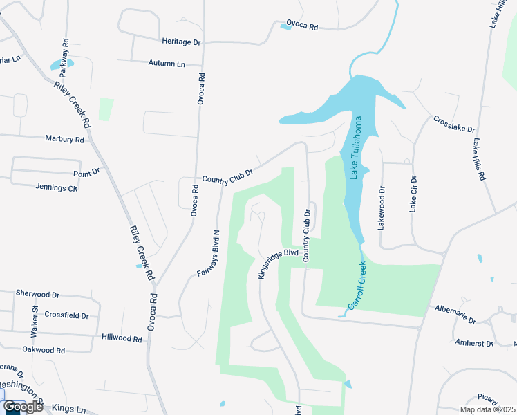 map of restaurants, bars, coffee shops, grocery stores, and more near 11 Kensington Lane in Tullahoma