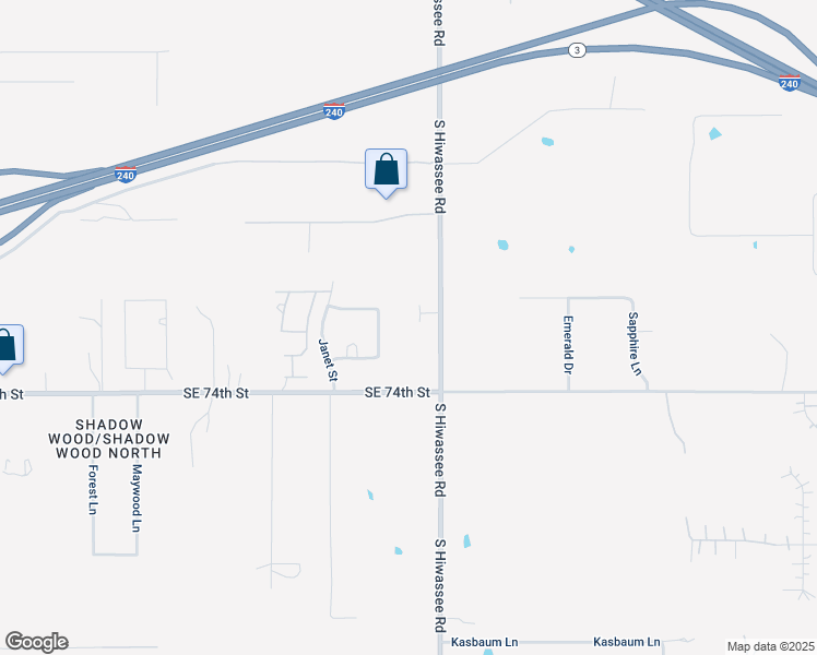 map of restaurants, bars, coffee shops, grocery stores, and more near 7210 South Bea Drive in Oklahoma City