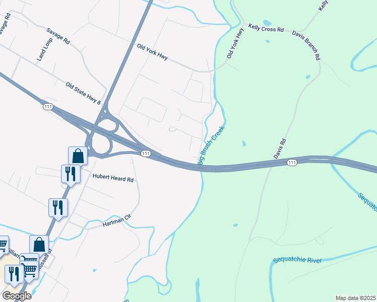 map of restaurants, bars, coffee shops, grocery stores, and more near 368 Brush Creek Road in Dunlap
