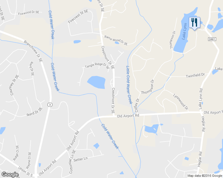 map of restaurants, bars, coffee shops, grocery stores, and more near 1162 Crestmont Drive Southeast in Concord