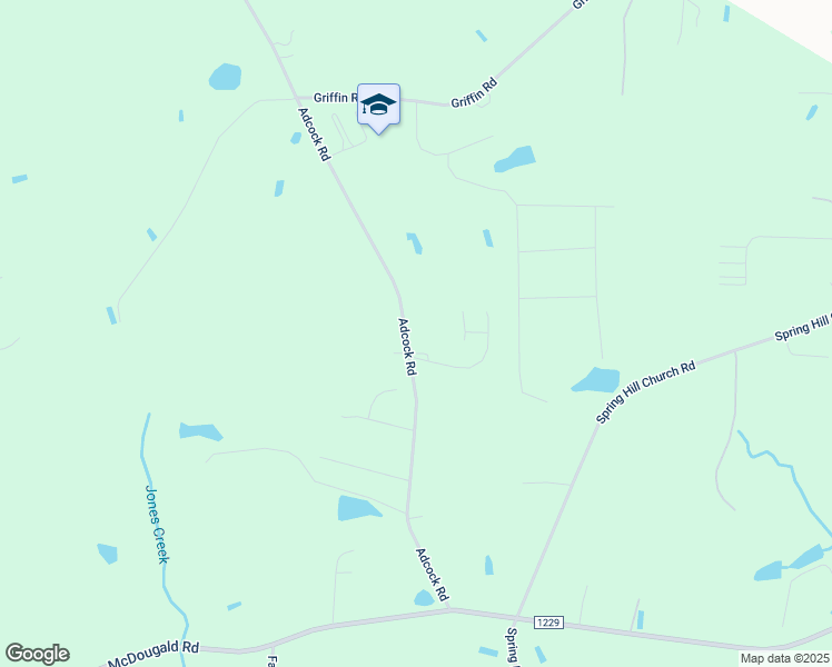 map of restaurants, bars, coffee shops, grocery stores, and more near 1839 Adcock Road in Lillington