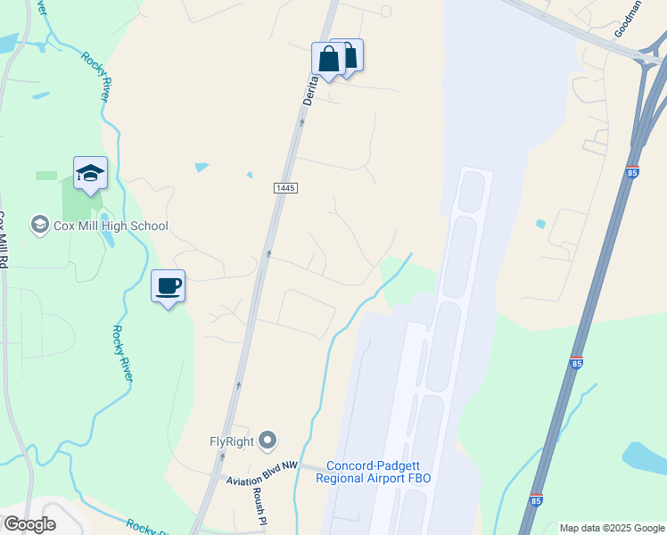 map of restaurants, bars, coffee shops, grocery stores, and more near 1199 Aspen Way in Concord