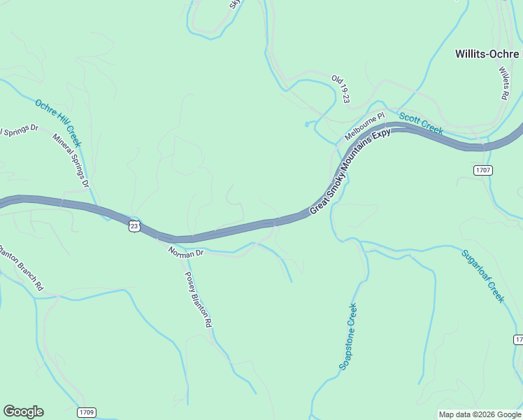 map of restaurants, bars, coffee shops, grocery stores, and more near 83 Daybreak Ridge in Sylva
