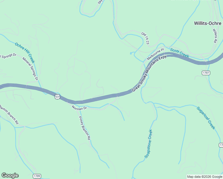 map of restaurants, bars, coffee shops, grocery stores, and more near 83 Daybreak Ridge in Sylva
